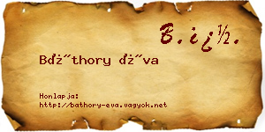 Báthory Éva névjegykártya